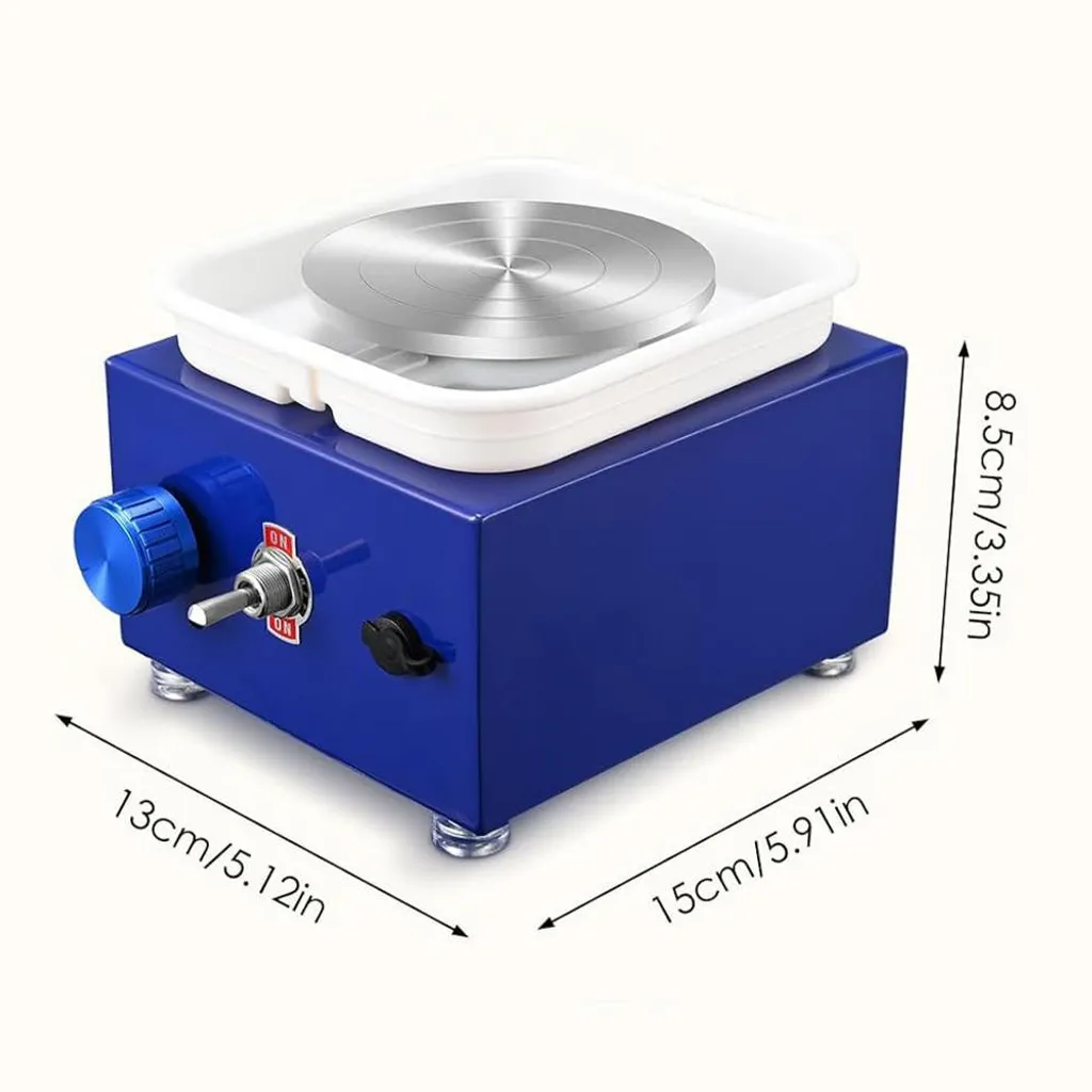 Machine à poterie miniature 2000 tr/min pour modelage céramique - Bleu - 12