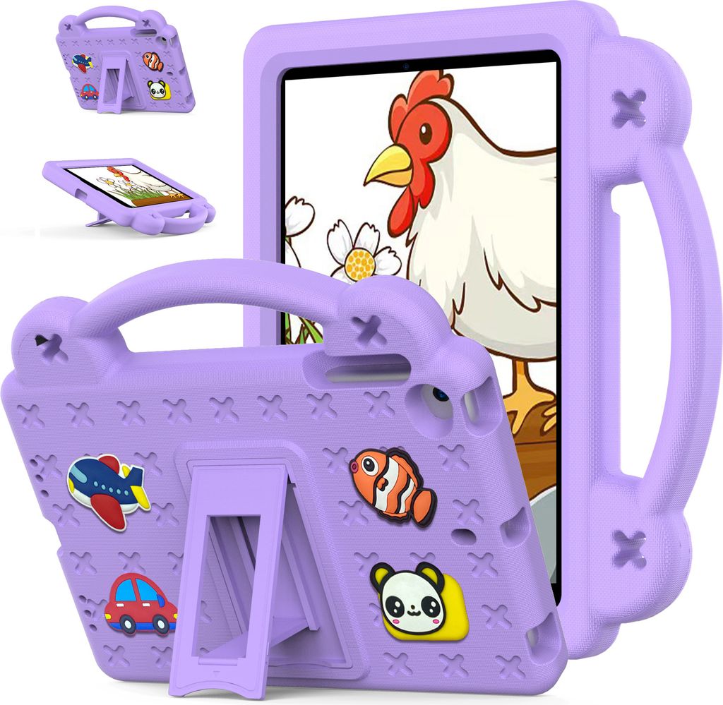 Schutzhülle für iPad mini 1/2/3/4/5 Niedliche Hülle für Kinder, Stoßfest mit Griff und Ständer Lila