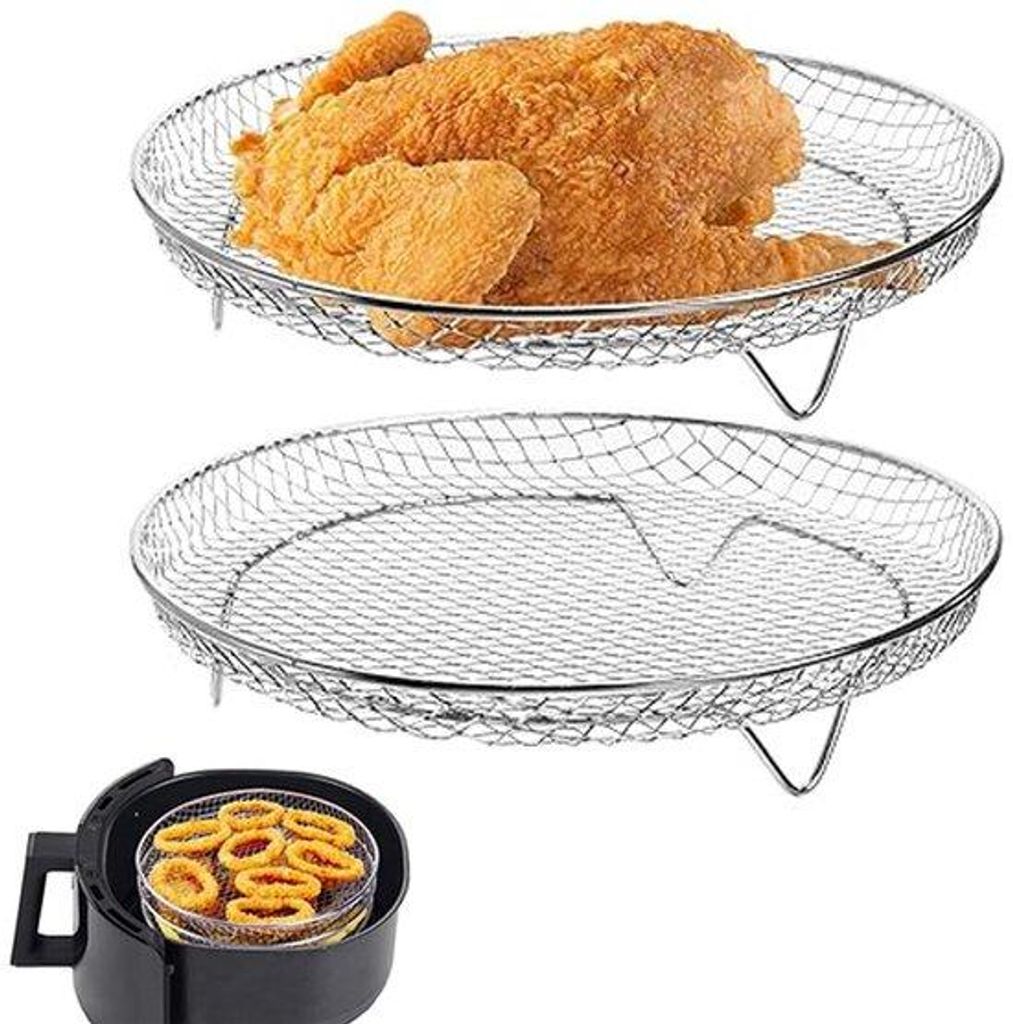 Airfryer Rost 20.5 cm - 2er Set Edelstahl Grillrost - Produktbild 