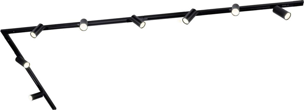 Ledvion - Schienensystem lampen, 3m, 1-Phasen, ohne GU10 Leuchtmittel, Schwarz, 8-flammig Spot, spotlight, deckenspot, deckenstrahler, strahler lampe