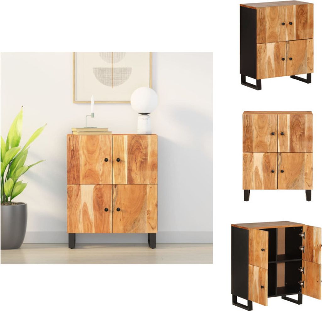 vidaXL Sideboard mit 4 Türen 60x33x75 cm Massivholz Akazie - Sideboards