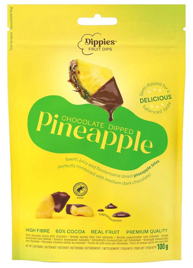 Dippies Fruit Dips Chocolate Dipped Pineapple 100g Produktbild 