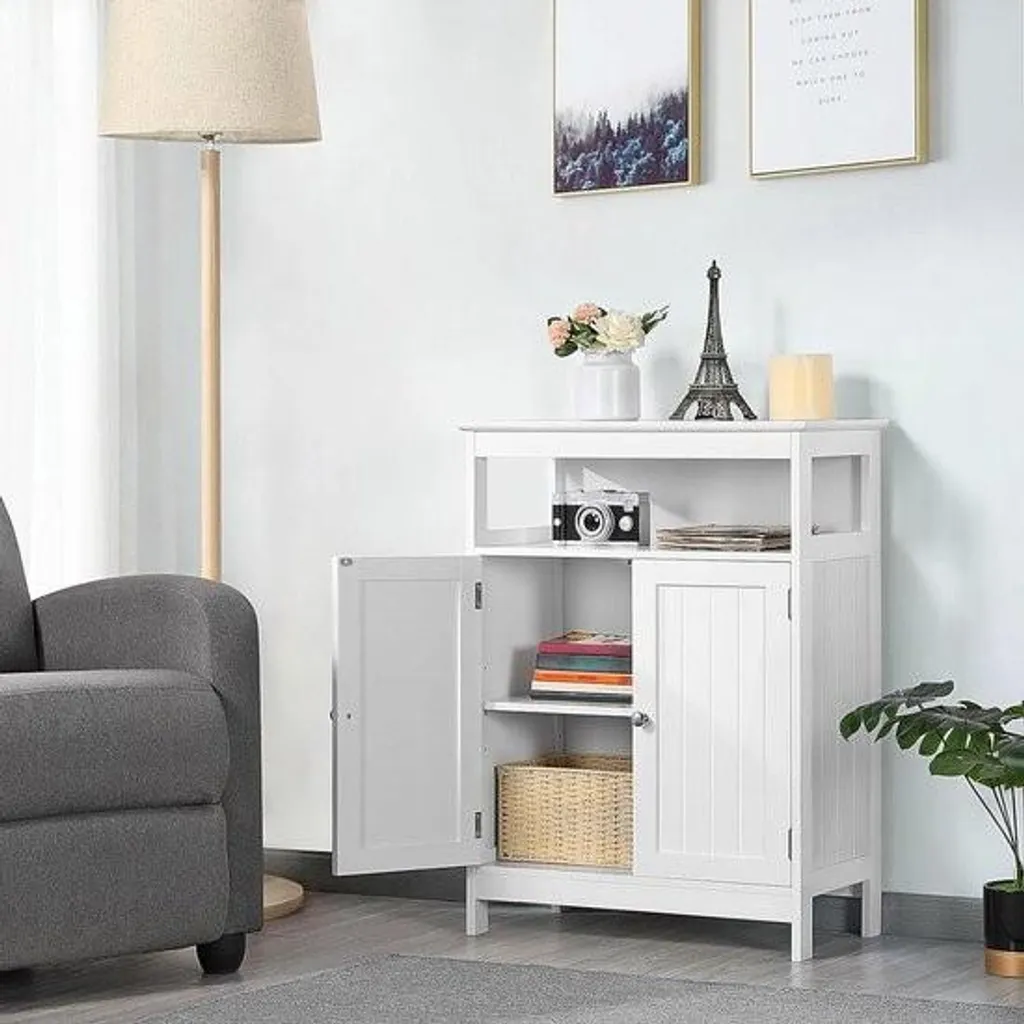 Armoire de rangement blanche 2 portes pour maison et bureau