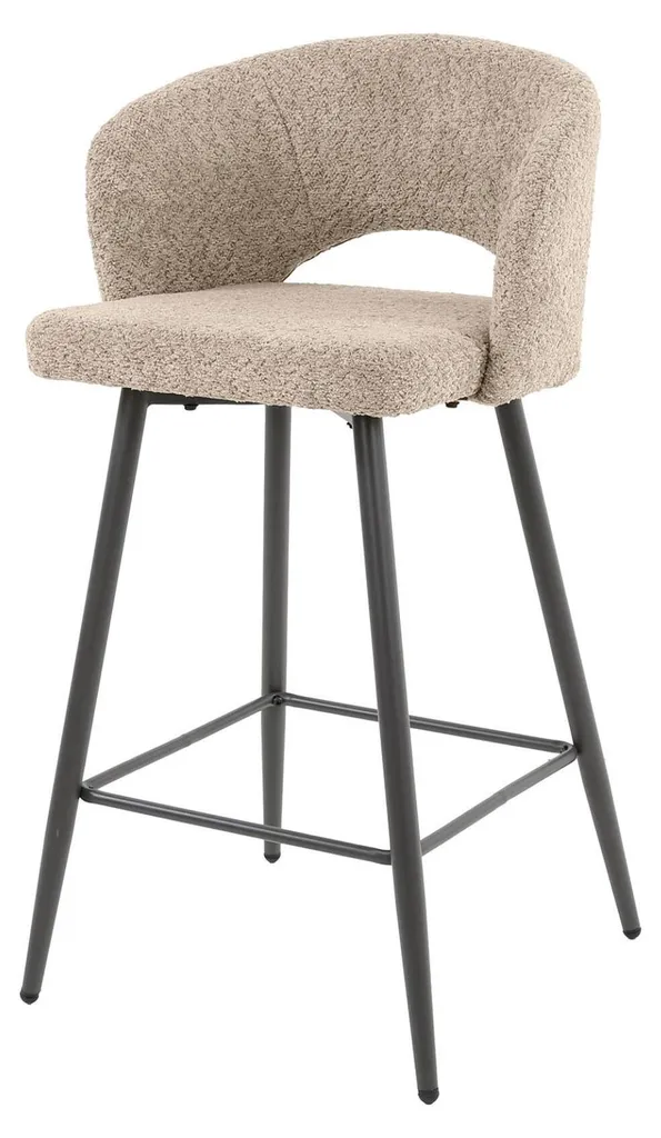 Tabouret de bar FURNLUX Beige et Noir 51 cm - Siege Design Salon