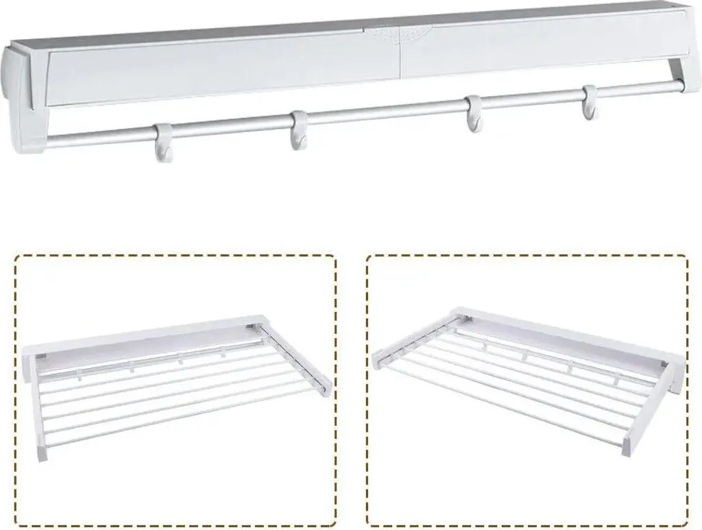 Séchoir à linge mural extensible : la solution gain de place blanc mat - 5