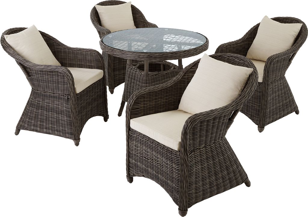 tectake Aluminium Rattan Sitzgruppe Zürich wetterfest und UV-beständig