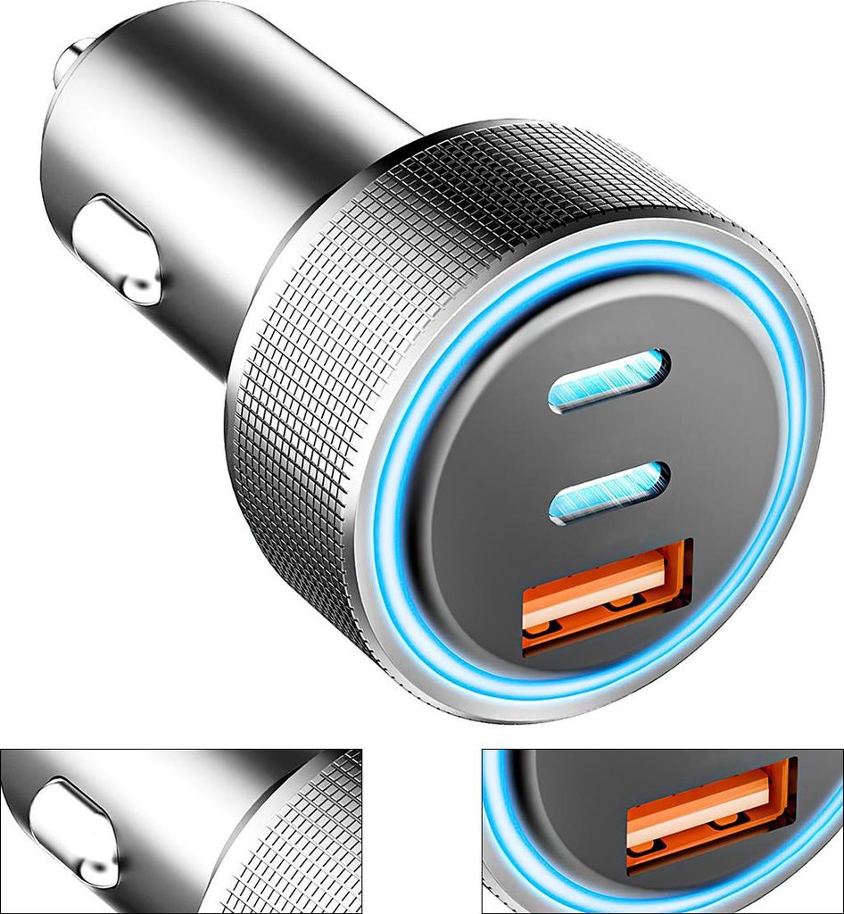 Autoladegerät mit kompakter 3-Port-Type-C-Schnittstelle, kompatibel mit MacBook Pro/Air, iPhone 16/15/14/13 Serie, Samsung S24/S23, iPad Pro usw.