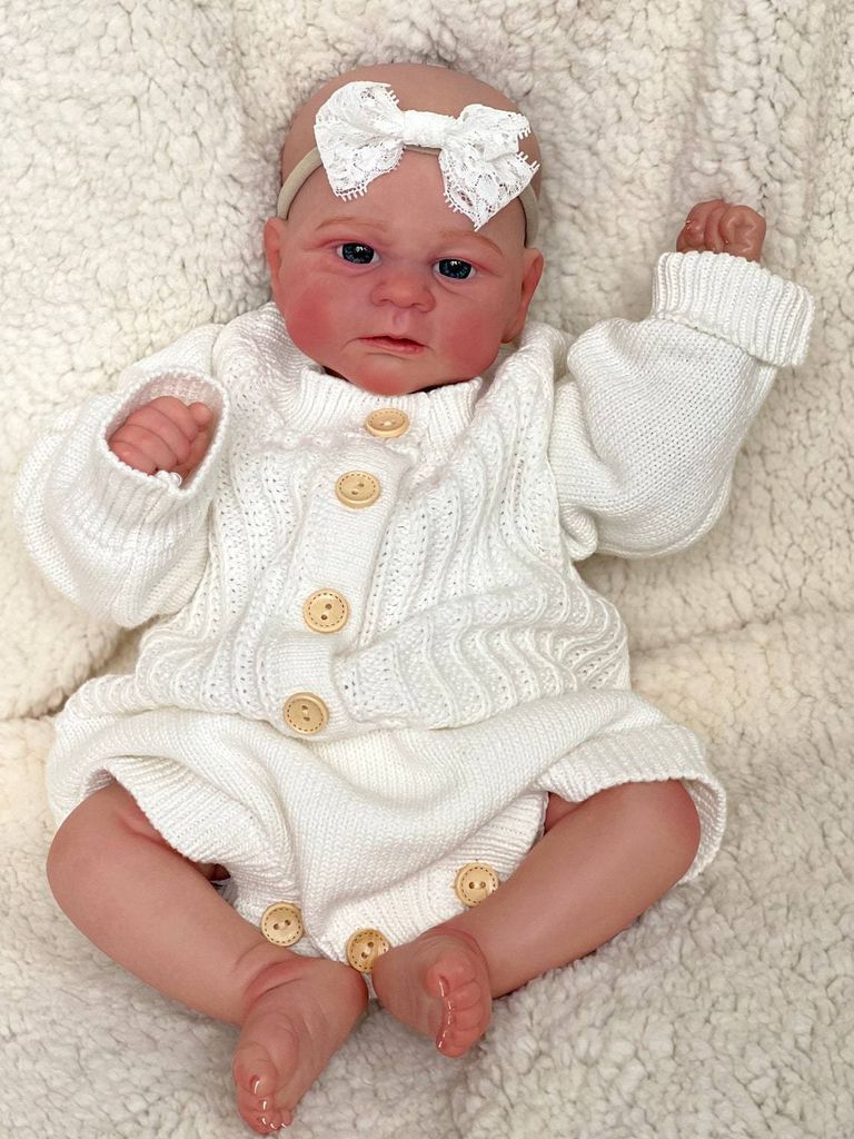 46cm Elijah Neugeborene bereits gemalt Fertige Puppe Premie Baby Reborn Puppe Lebensechte Hohe Qualität Genesis handgemalte Puppe,