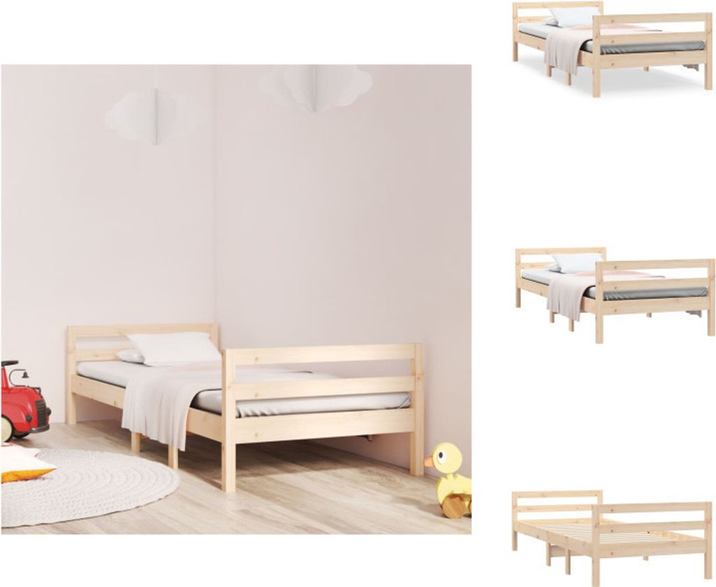 vidaXL Massivholzbett 90x190 cm Kiefer - Betten & Bettgestelle