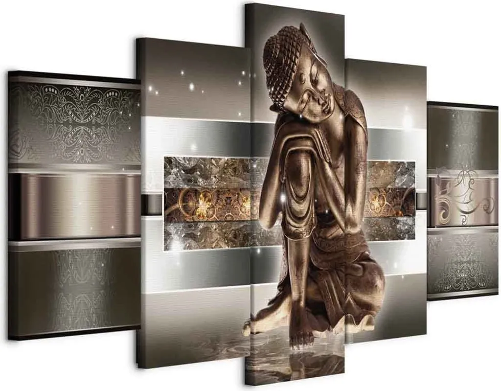 Quadro su tela italiano - Buddha addormentato 100x50 cm Oriente 020113-289