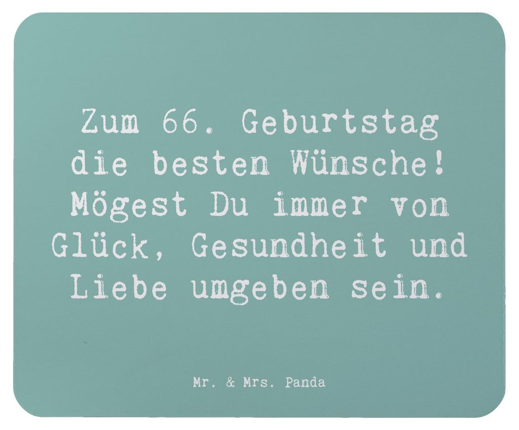 Mr. & Mrs. Panda Mousepad Spruch 66. Geburtstag - Meeresbrise - Geschenk, mousematte, Glück, Mauspad, Jubiläum, Geburtstagsgeschenk, liebevolle K...