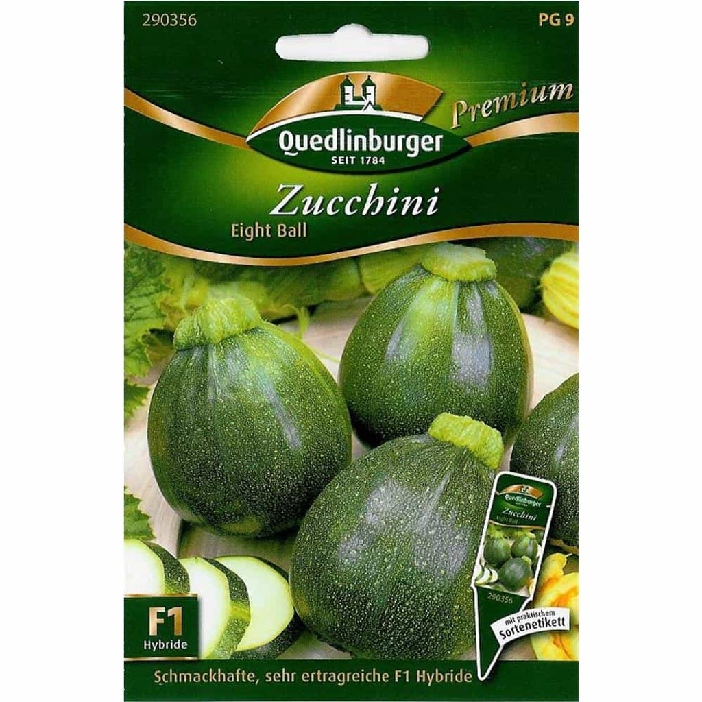 Quedlinburger Saatgut - Zucchini Eight Ball - Samen - Produktbild 