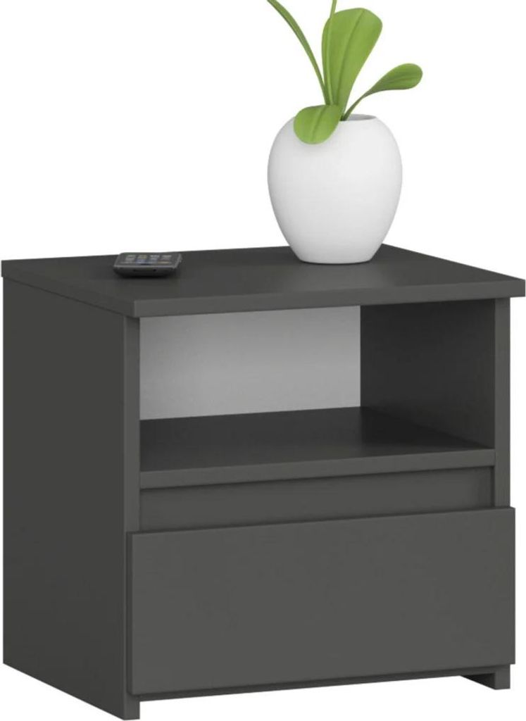Comodino VALESTRA con ripiano - grigio scuro Immagine del prodotto 