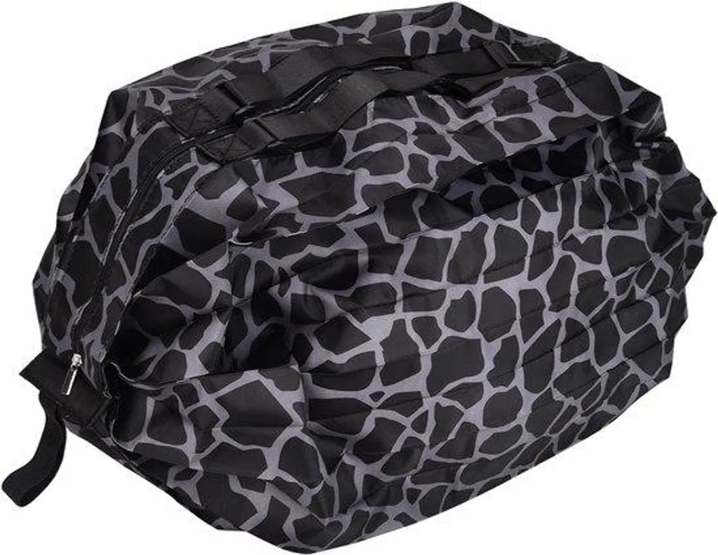 Sac shopping Oxford léopard noir pliable 9x9x7 cm résistant et chic