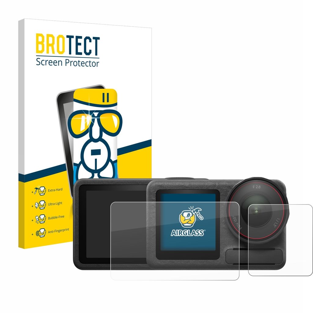 BROTECT Schutzglas für DJI Osmo Action 5 Pro (case-friendly) Schutzfolie Panzer Folie Glas Display Schutz klar