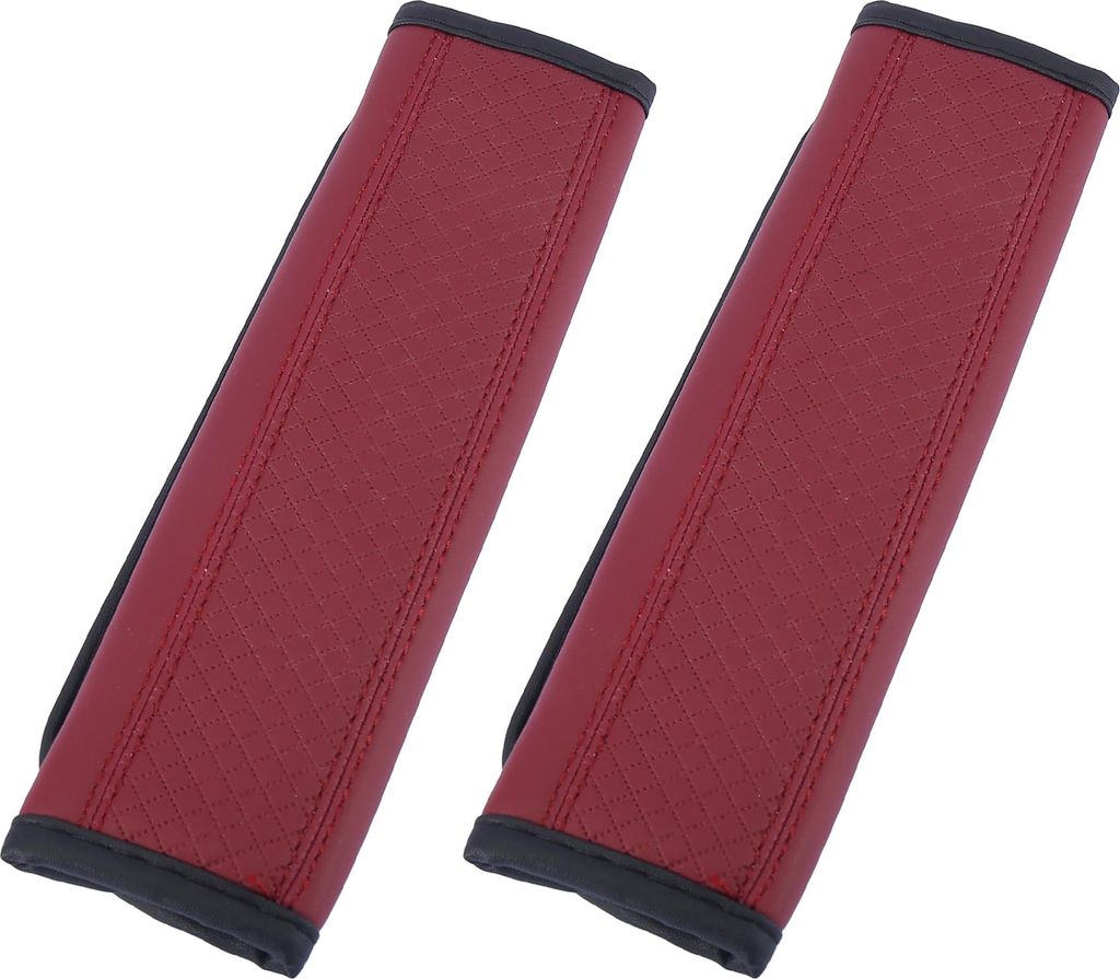 2stk. Universal Auto Sitzgurtpolster Mikrofaser Leder Wein Rot