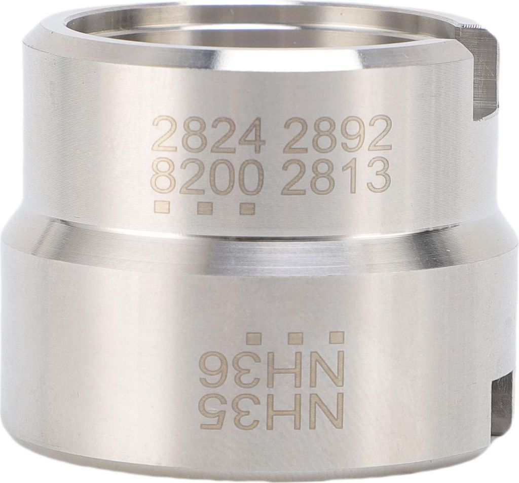 Uhrwerk-Halterbasis 2824 2892 8200 NH35 NH36 Aluminium-Reparatur-Montagewerkzeug 2-seitig Silber