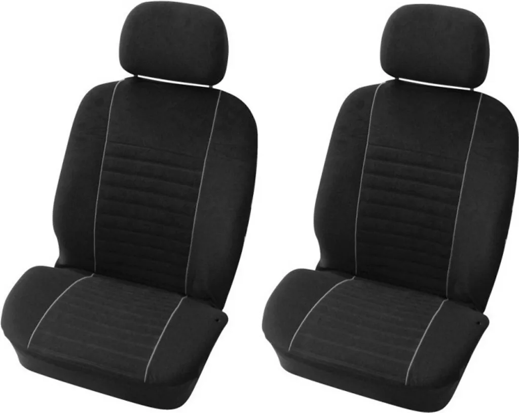 Set 4 Pezzi Coprisedili Auto Pelle Suede Nero/Grigio - Airbag Safe