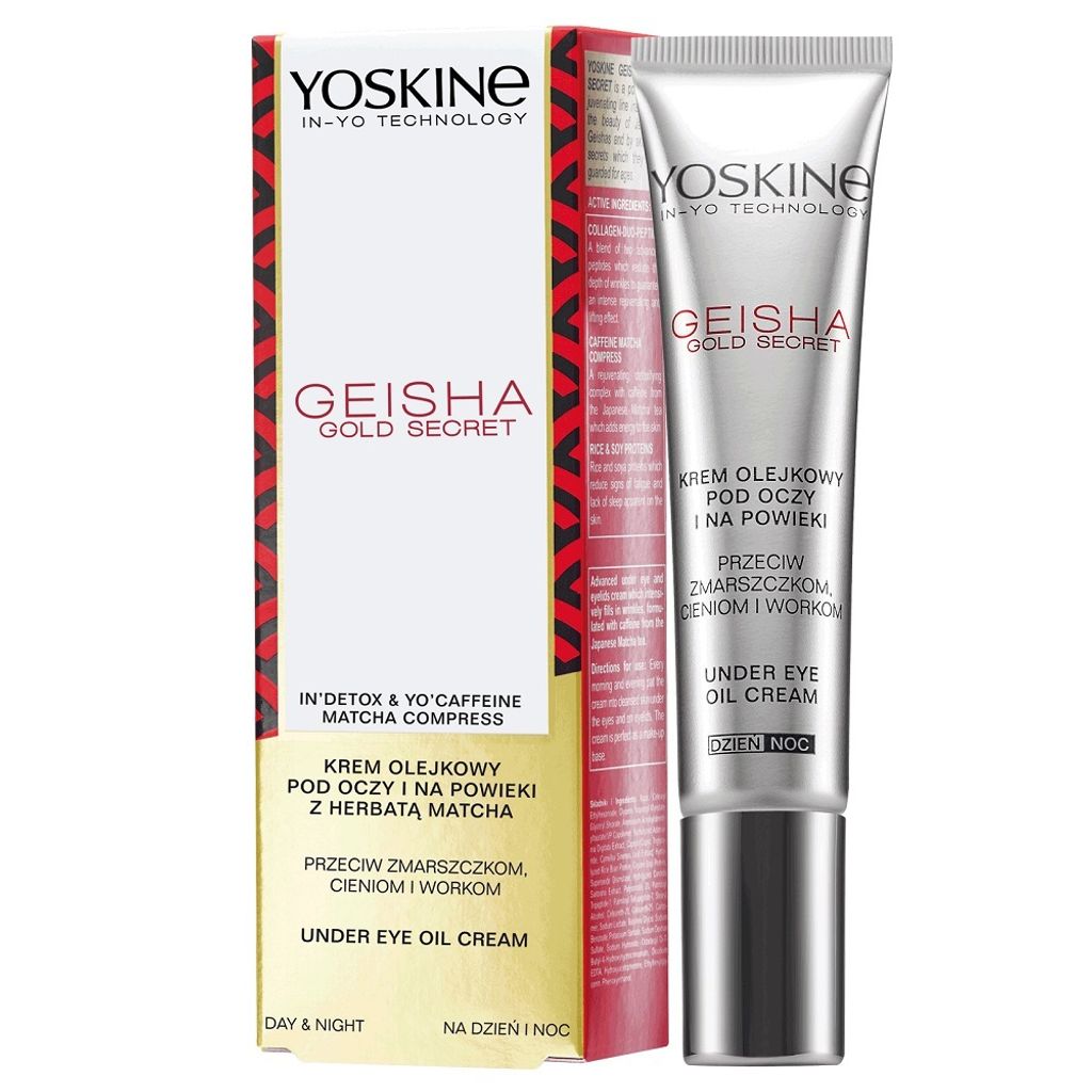 YOSKINE Geisha Gold Secret Augen- und Augenlidöl Creme gegen Falten, Augenringe und Tränensäcke 15ml