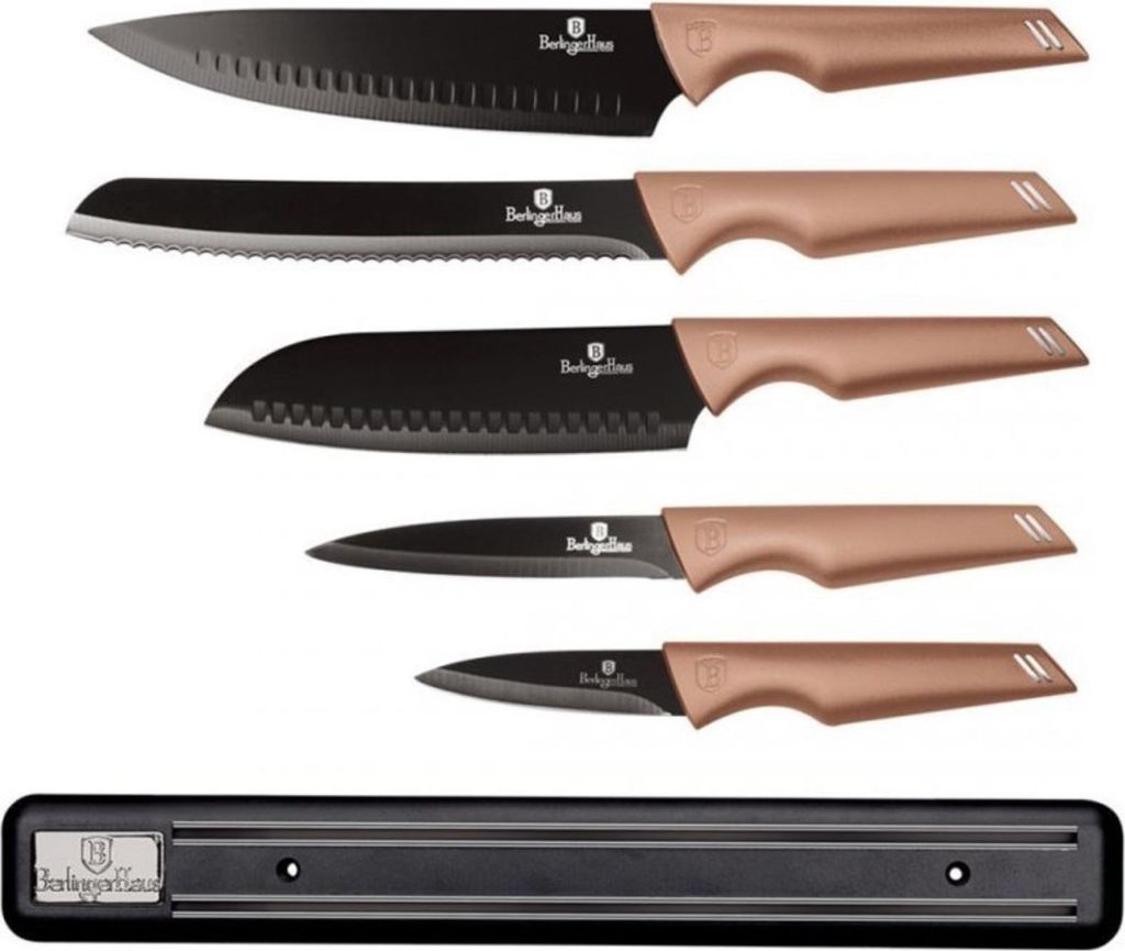 Berlinger Haus Küchenmesser Set BH-2697 mit magnetischer Halterung Rose Gold