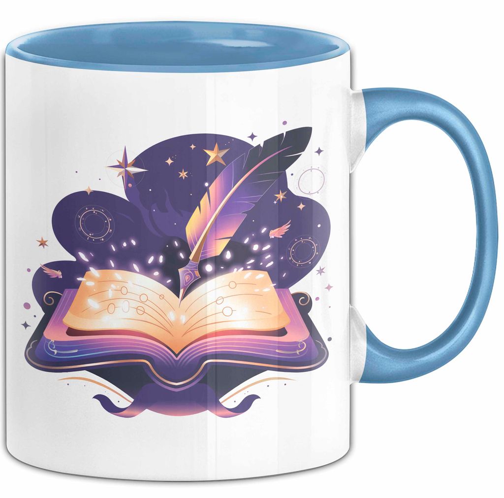 Fantasy Autor Tasse Geschenkidee für Geschichtenerzähler (Blau)