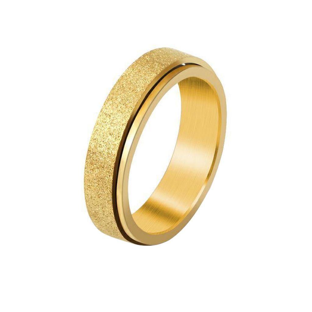 Spinner-Ring, Uni, beliebt, stressabbauend, Sandstrahl-Finish, Anti-Angst-Fidget-Ring-Band für die tägliche Kleidung-Golden,US 11