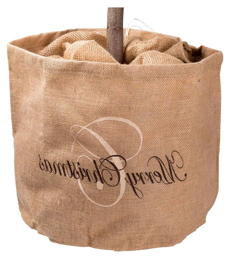 Winterschutz Jute-Übertopf Merry Christmas, H: 45cm, B: 55cm