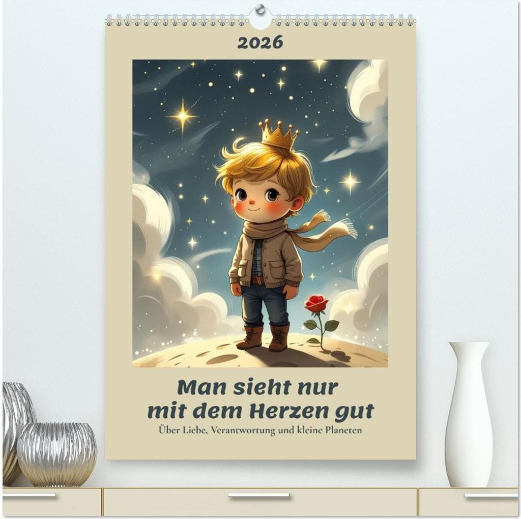 Man sieht nur mit dem Herzen gut – Über Liebe, Verantwortung und kleine Planeten (hochwertiger Premium Wandkalender 2026 DIN A2 hoch), Kunstdruc...