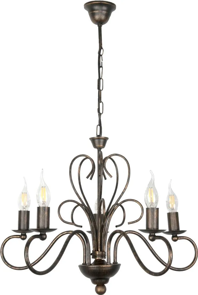 Suspension Bougeoir pour Salle à Manger Noire et Doré Antique ADIS