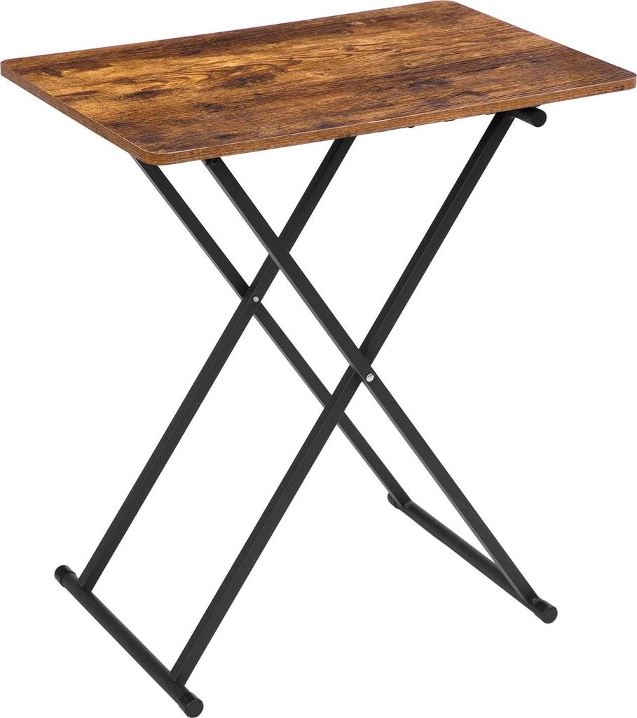 Klappbarer Beistelltisch, extra großer Couchtisch, höhenverstellbarer Klapptisch, 60 x 40 x 60 cm, TV-Lade im industriellen Stil, Tabletttisch, S...