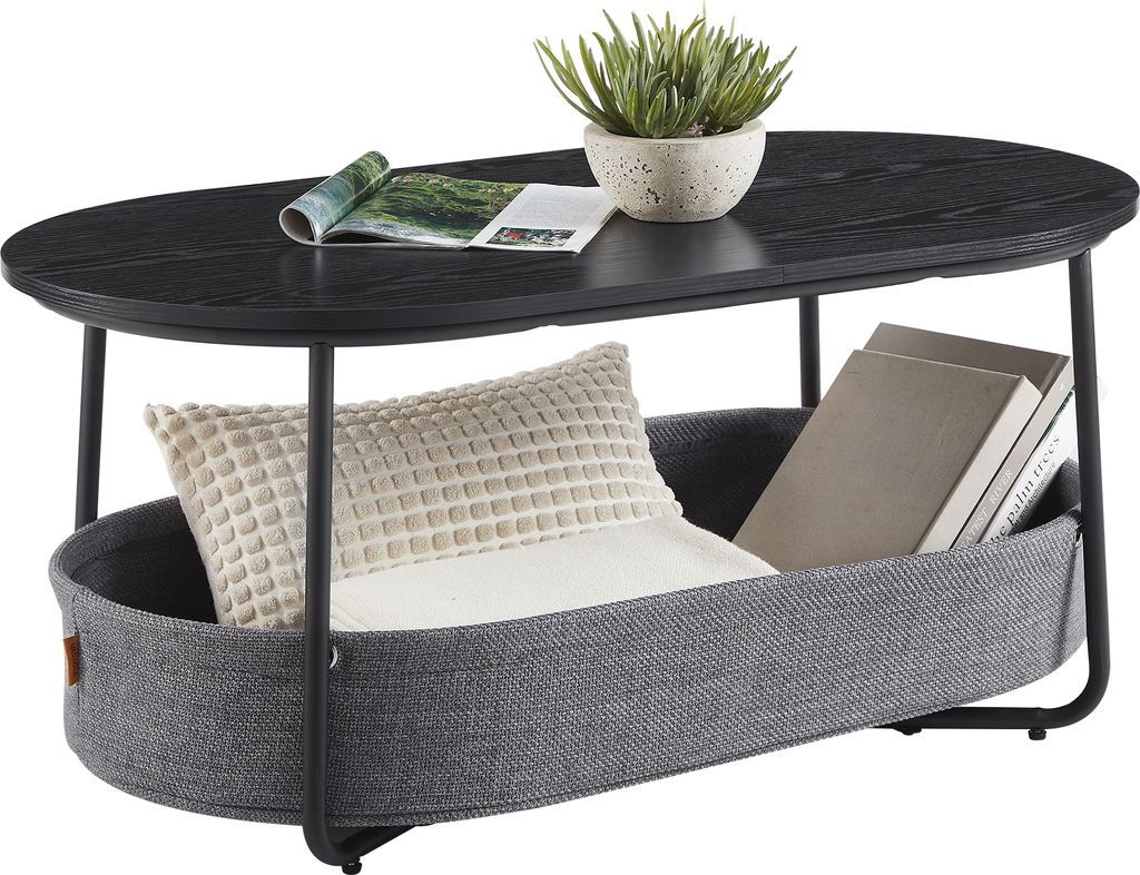 VASAGLE Couchtisch, Beistelltisch, moderner mit Stoffkorb, Produktbild 