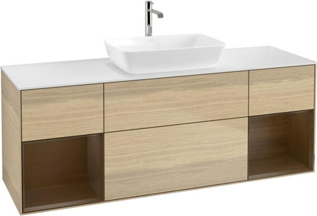 V&B Waschtischunterschrank Wandbeleuchtung Finion 160cm, Pl wh. m, Reg wal ven, Oa ven