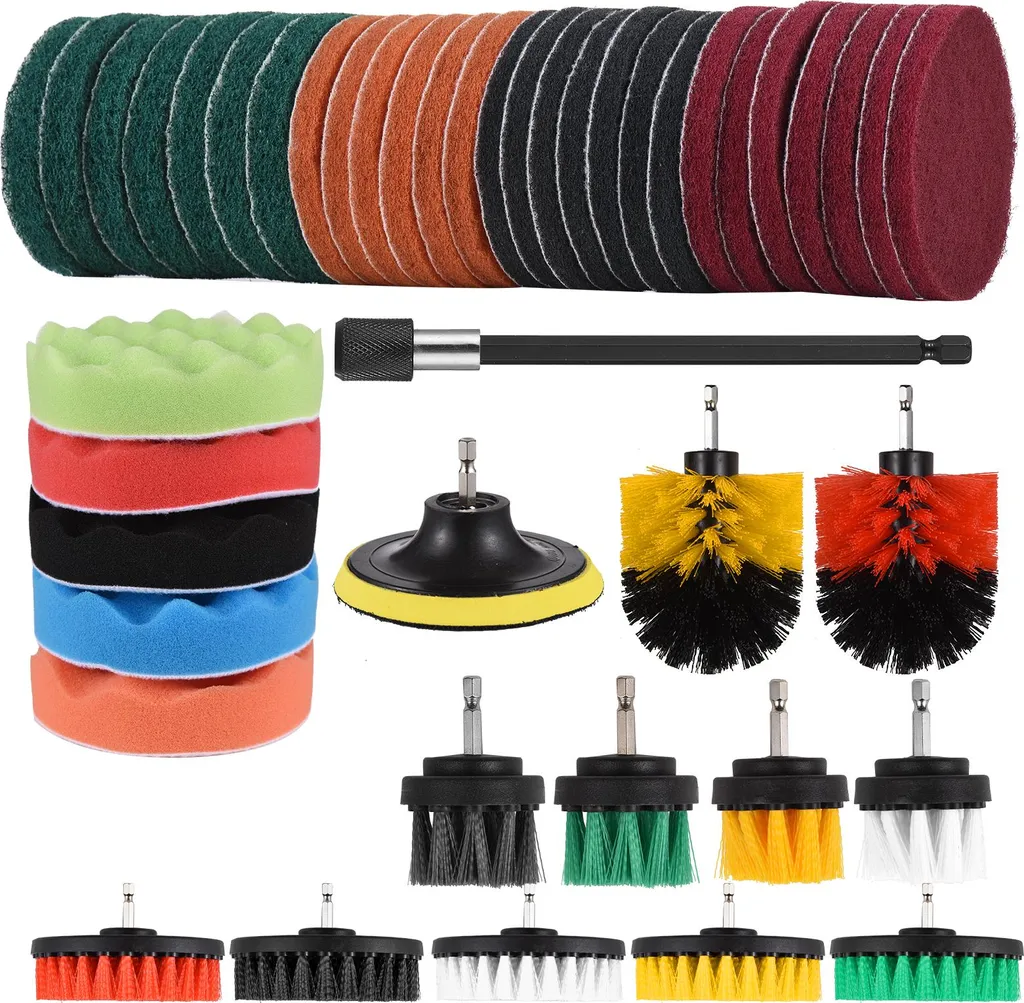 Lot de brosses rotatives pour perceuse nettoyage sols et carrelages