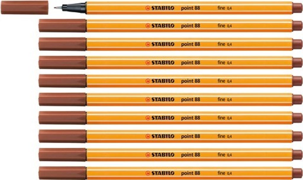 Fineliner - STABILO point 88 - 10er Pack - rötel