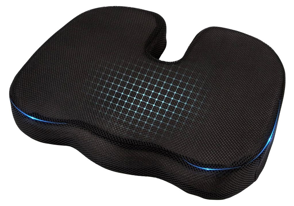 Orthopädisches Sitzkissen für Bürostühle, Ergonomisches Steißbeinkissen aus Memory Foam für Entlastung im Flugzeug, Auto und bei Bandscheiben...