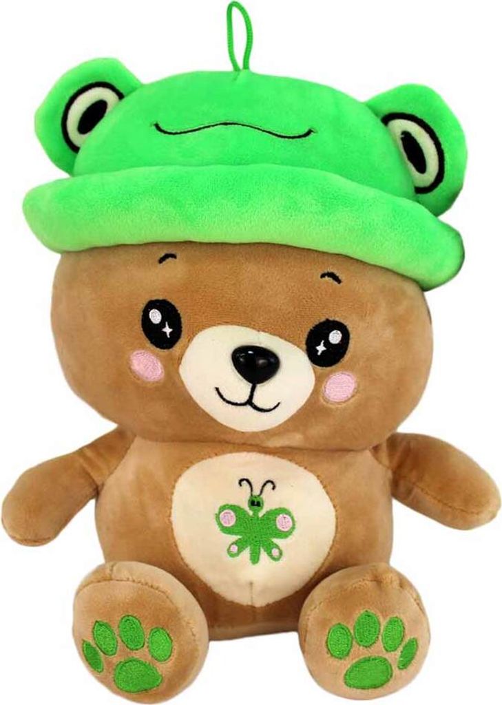 Bär mit Hut Kuscheltier grün Frosch - ca. 25 cm
