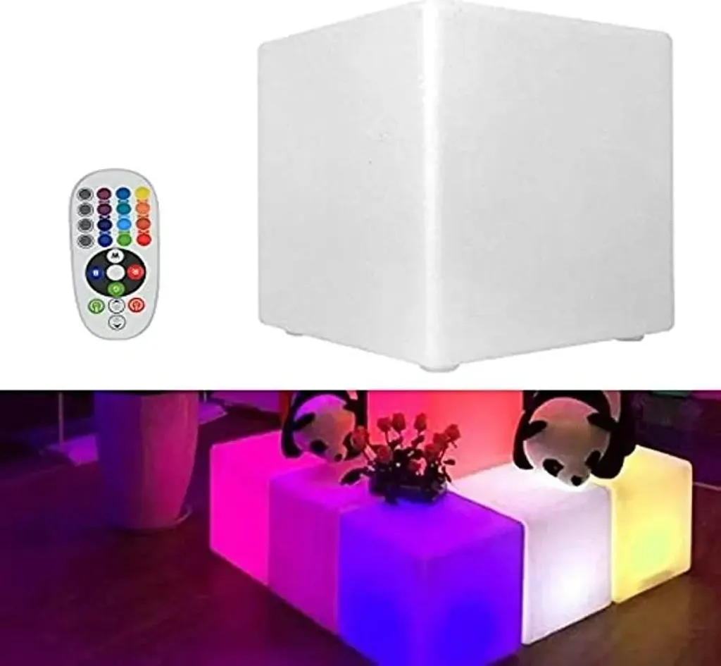 Table de Chevet Lumineuse LED pour Chambre et Salon Moderne en Blanc