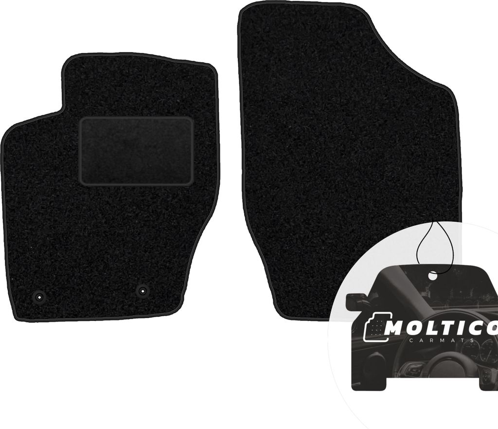 moto-MOLTICO Vorne Fußmatten Auto Velours Autoteppiche Schwarz Automatten Set 2-teilig passend für Citroen C4 I 2004-2010