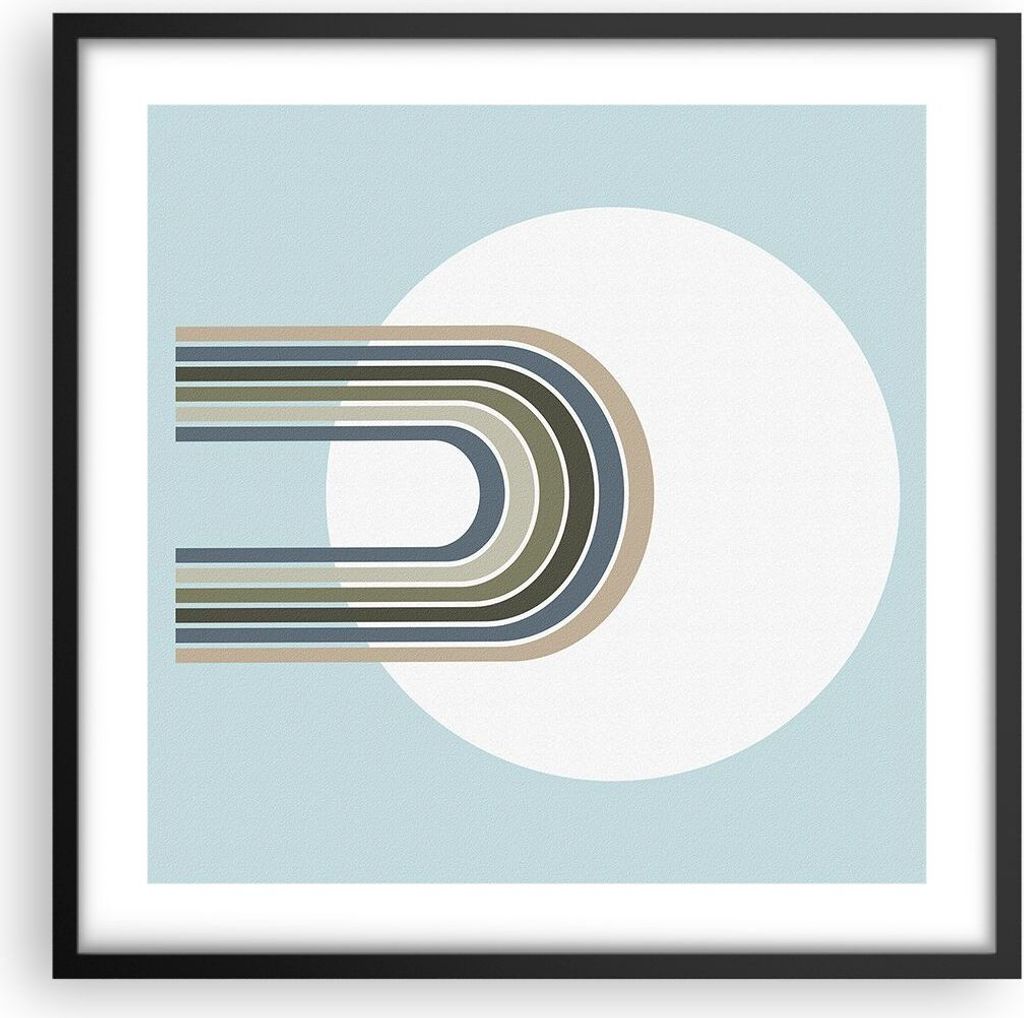 Gerahmtes Poster - Schwarzer Rahmen - Formen Rad Linien - 50x50 cm - Wand Bild - Wanddeko - Wandbilder - Kunstposter - Wandposter - Bilderrahmen - ...