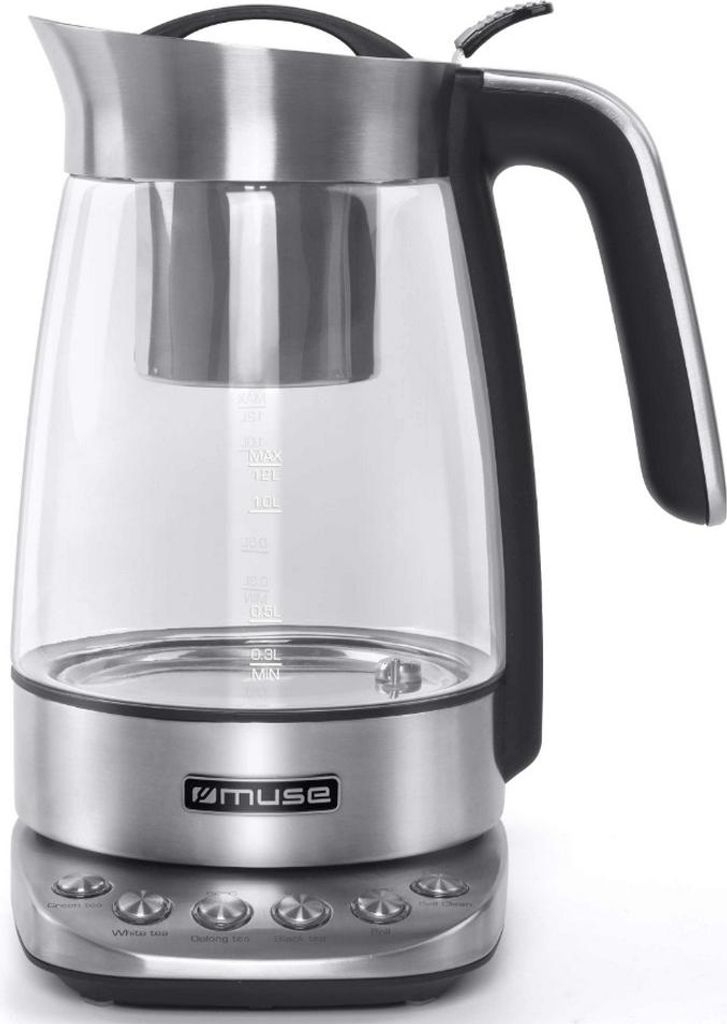 Muse MS-320 T, 1,2 l, 2200 W, Transparent, Glas, Edelstahl, Produktbild 