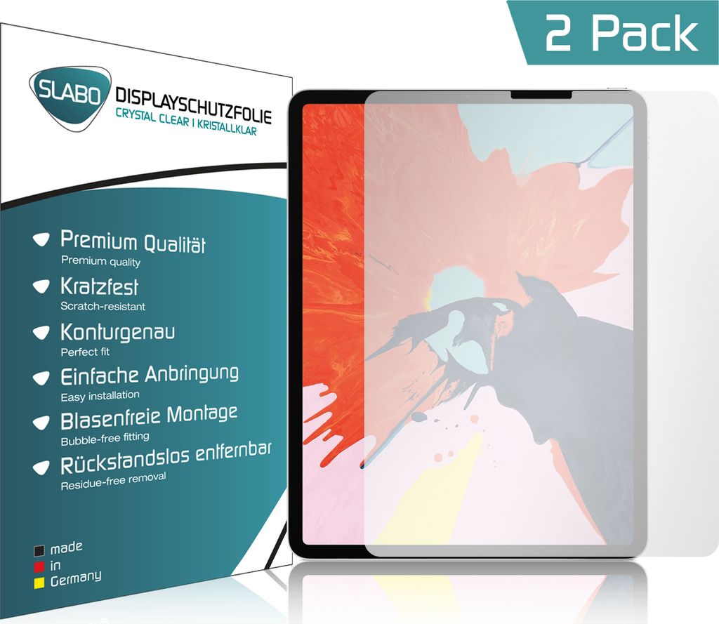 2x Slabo Displayschutzfolie für iPad Pro 12,9" (3. Gen. | Produktbild 