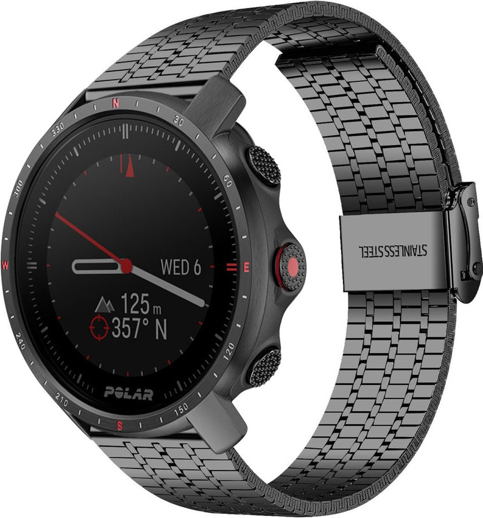 Strap-it Stahlarmband - Kompatibel mit Polar Grit X ProArmband Ersatzarmband Edelstahl Armband mit Magnetverschluss Sportuhr zubehör für smartwat...