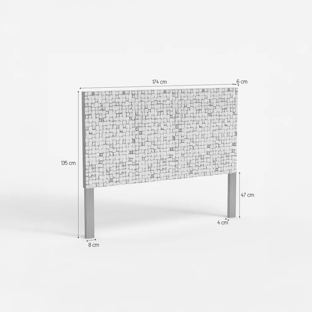 Tête de lit graphique Juno en bois mosaïque pour lit double