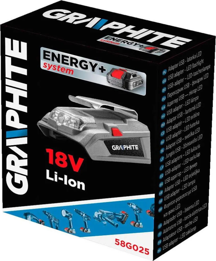 Torcia LED e Caricatore USB Graphite Energy+ | Ideale Camping e Lavoro - 6