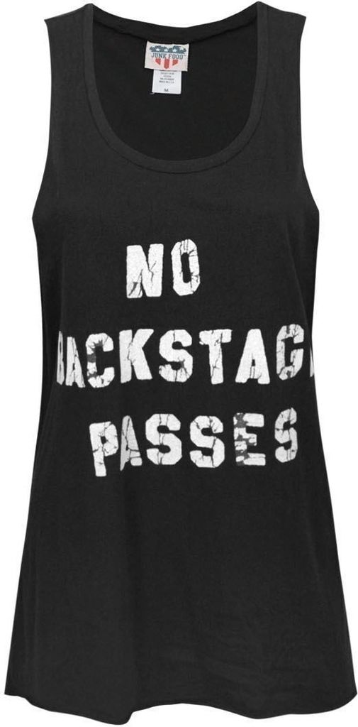 Junk Food - "No Backstage Passes" Weste für Damen NS6031 (M) (Schwarz)