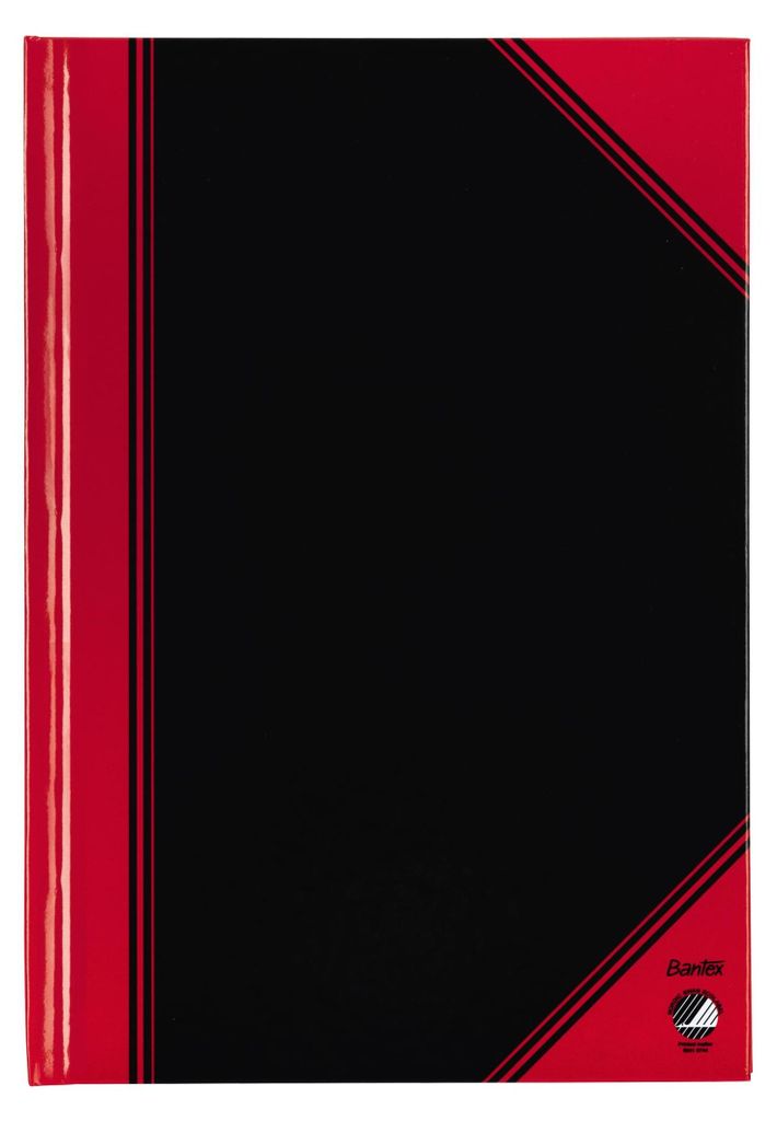 Bantex 100302817, Einfarbig, Schwarz, Rot, A5, 96 Blätter, Produktbild 