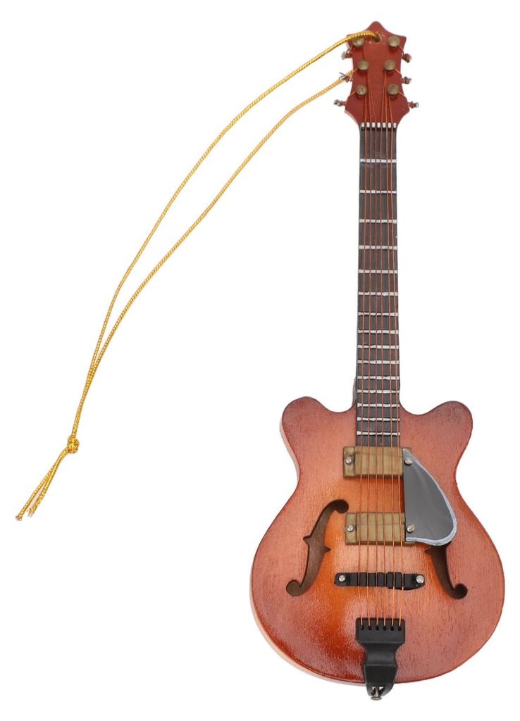 Miniatur-Gitarrenmodell, 15 cm, naturgetreue, exquisite Holzgitarre zum Aufhängen mit Schnur zur Dekoration