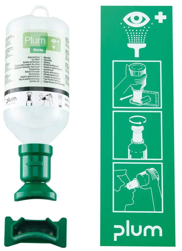 Stazione Emergenza Occhi PLUM 500ml | Design Ergonomico e Sicuro - 9