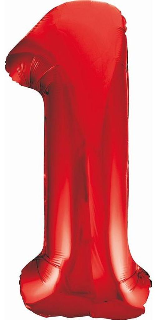 Pallone in foil XL numero 1 rosso 85 cm Immagine del prodotto 