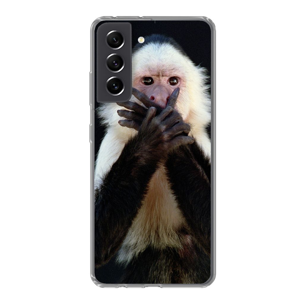 MuchoWow Handyhülle Schutzhülle Hülle für Samsung Galaxy S21 FE Affe - Wilde Tiere - Porträt Silikon Softcase Handy Hülle - Mobiltelefonhülle